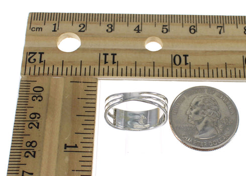 Genuine Sterling Silver Jet And Yellow Mother Of Pearl Ring Size 5-1/4 RX92563